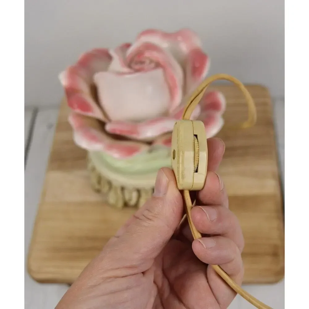 Vintage Pink Rose Night Light, Accent Lamp